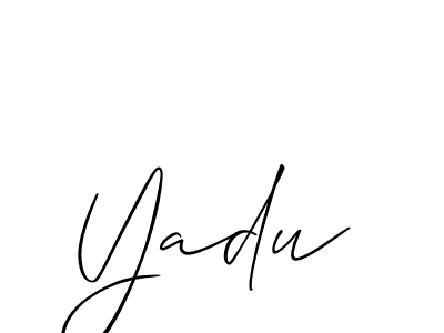 Make a beautiful signature design for name Yadu. With this signature (Allison_Script) style, you can create a handwritten signature for free. Yadu signature style 2 images and pictures png