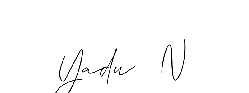 Similarly Allison_Script is the best handwritten signature design. Signature creator online .You can use it as an online autograph creator for name Yadu   N. Yadu   N signature style 2 images and pictures png