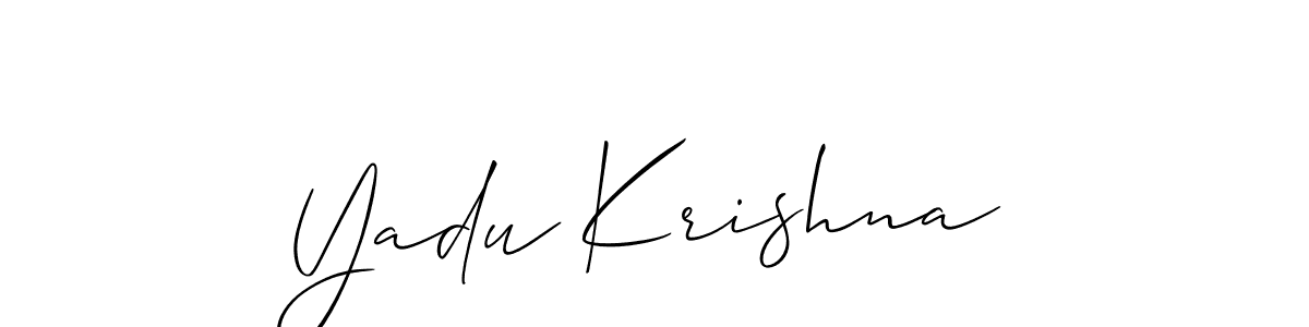Design your own signature with our free online signature maker. With this signature software, you can create a handwritten (Allison_Script) signature for name Yadu Krishna. Yadu Krishna signature style 2 images and pictures png