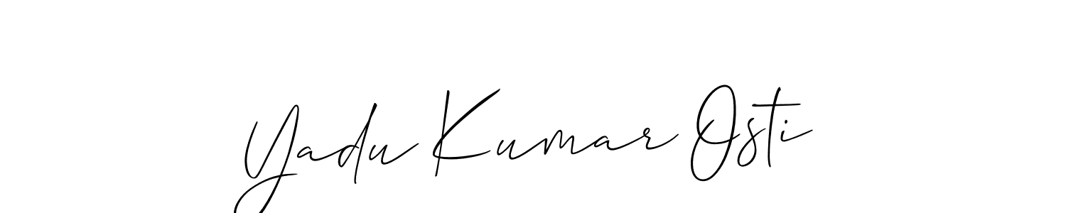 Make a beautiful signature design for name Yadu Kumar Osti. With this signature (Allison_Script) style, you can create a handwritten signature for free. Yadu Kumar Osti signature style 2 images and pictures png