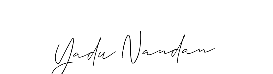 How to make Yadu Nandan name signature. Use Allison_Script style for creating short signs online. This is the latest handwritten sign. Yadu Nandan signature style 2 images and pictures png