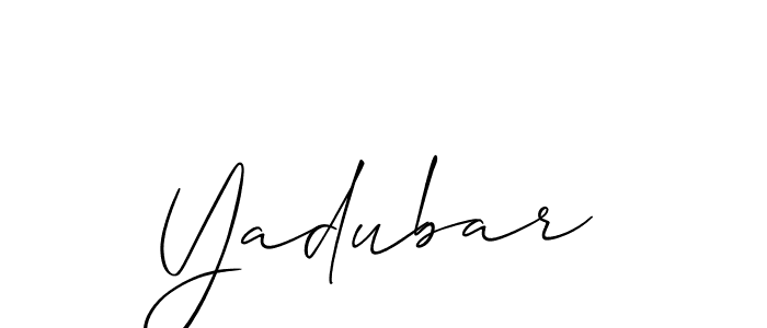 You can use this online signature creator to create a handwritten signature for the name Yadubar. This is the best online autograph maker. Yadubar signature style 2 images and pictures png