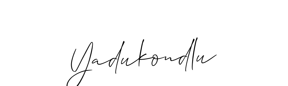 How to make Yadukondlu name signature. Use Allison_Script style for creating short signs online. This is the latest handwritten sign. Yadukondlu signature style 2 images and pictures png