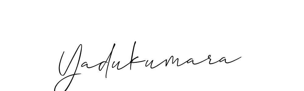 Use a signature maker to create a handwritten signature online. With this signature software, you can design (Allison_Script) your own signature for name Yadukumara. Yadukumara signature style 2 images and pictures png