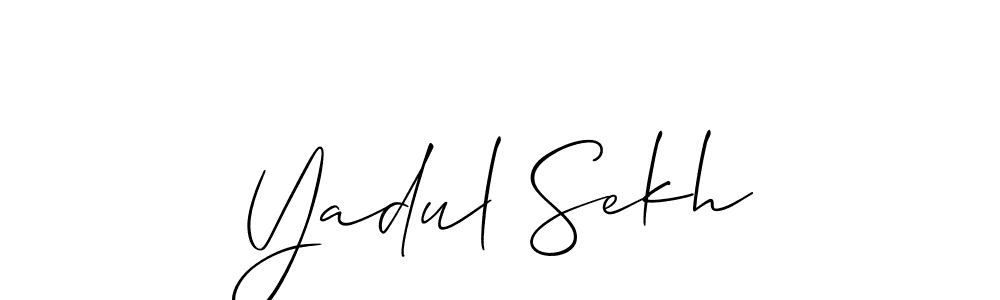 if you are searching for the best signature style for your name Yadul Sekh. so please give up your signature search. here we have designed multiple signature styles  using Allison_Script. Yadul Sekh signature style 2 images and pictures png