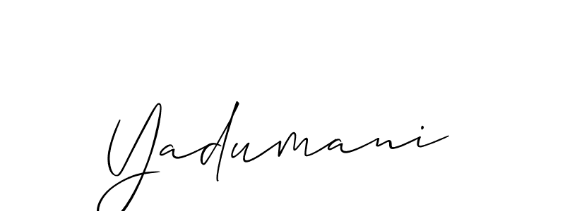 Design your own signature with our free online signature maker. With this signature software, you can create a handwritten (Allison_Script) signature for name Yadumani. Yadumani signature style 2 images and pictures png