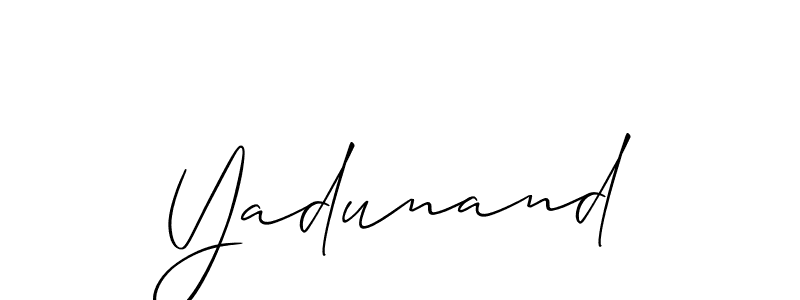 Design your own signature with our free online signature maker. With this signature software, you can create a handwritten (Allison_Script) signature for name Yadunand. Yadunand signature style 2 images and pictures png