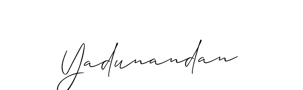 Use a signature maker to create a handwritten signature online. With this signature software, you can design (Allison_Script) your own signature for name Yadunandan. Yadunandan signature style 2 images and pictures png