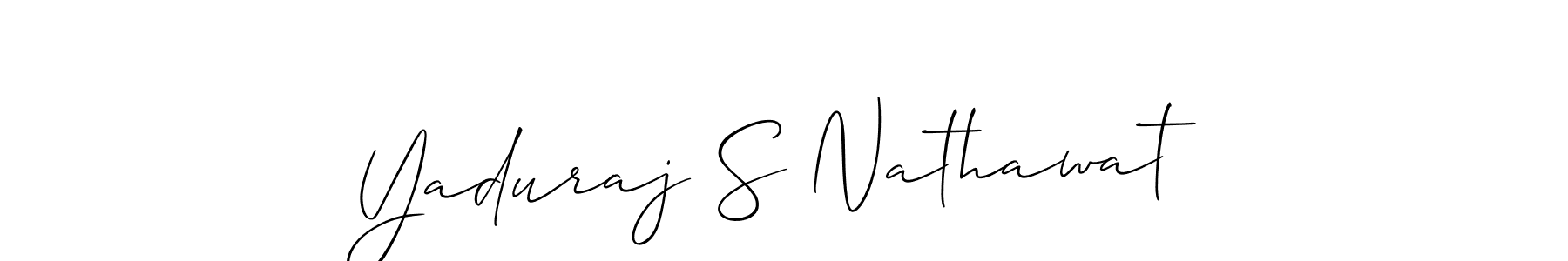 if you are searching for the best signature style for your name Yaduraj S Nathawat. so please give up your signature search. here we have designed multiple signature styles  using Allison_Script. Yaduraj S Nathawat signature style 2 images and pictures png