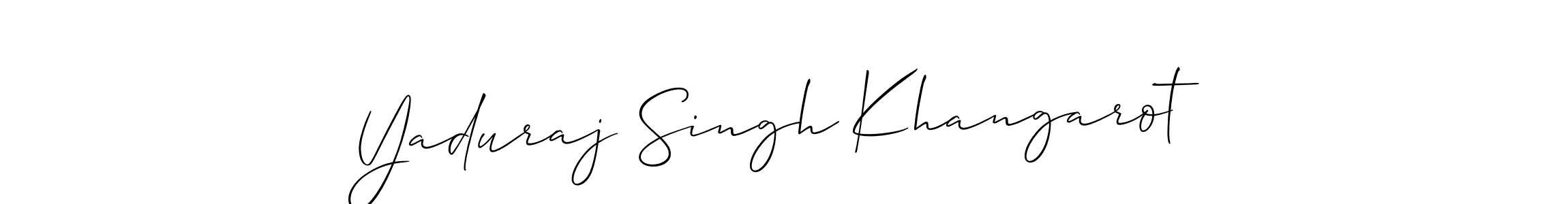 Also we have Yaduraj Singh Khangarot name is the best signature style. Create professional handwritten signature collection using Allison_Script autograph style. Yaduraj Singh Khangarot signature style 2 images and pictures png