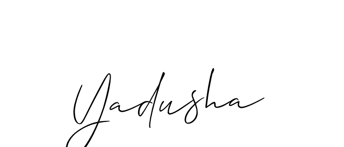 Make a short Yadusha signature style. Manage your documents anywhere anytime using Allison_Script. Create and add eSignatures, submit forms, share and send files easily. Yadusha signature style 2 images and pictures png