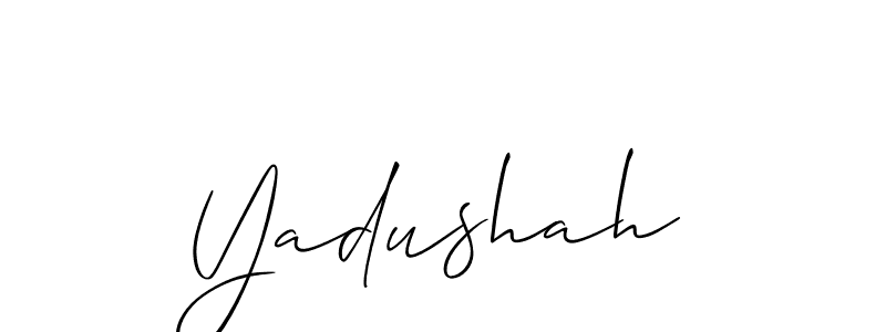 Use a signature maker to create a handwritten signature online. With this signature software, you can design (Allison_Script) your own signature for name Yadushah. Yadushah signature style 2 images and pictures png