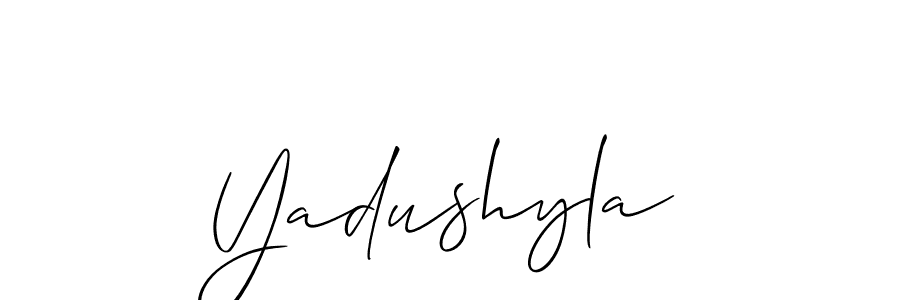 How to make Yadushyla name signature. Use Allison_Script style for creating short signs online. This is the latest handwritten sign. Yadushyla signature style 2 images and pictures png