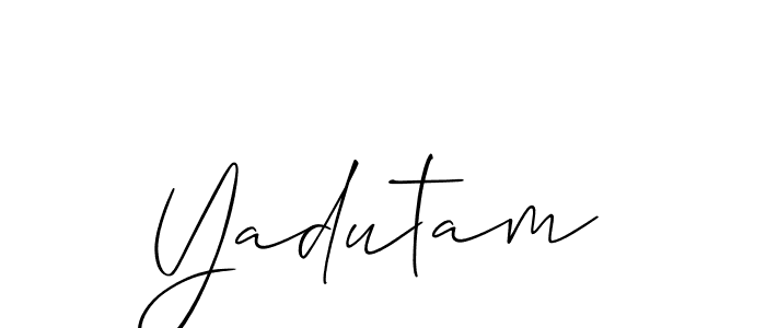 How to make Yadutam signature? Allison_Script is a professional autograph style. Create handwritten signature for Yadutam name. Yadutam signature style 2 images and pictures png