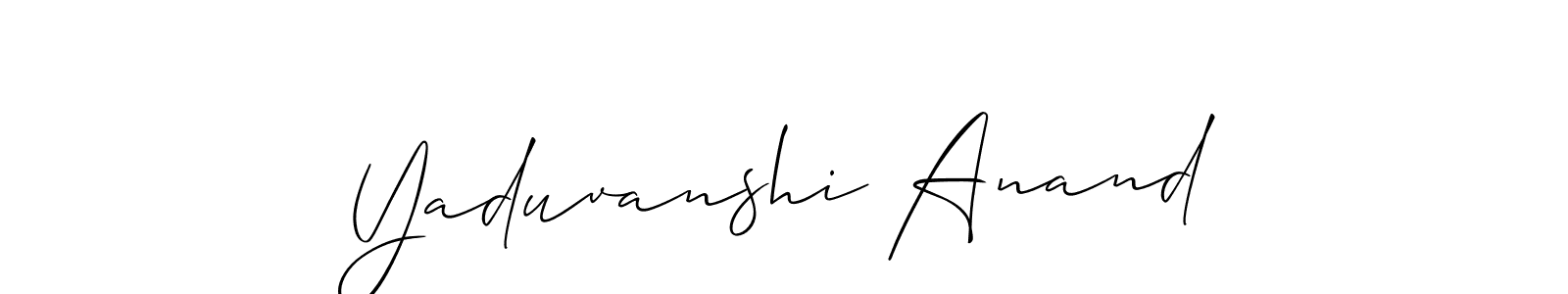 Use a signature maker to create a handwritten signature online. With this signature software, you can design (Allison_Script) your own signature for name Yaduvanshi Anand. Yaduvanshi Anand signature style 2 images and pictures png
