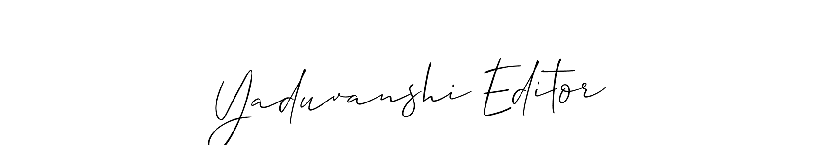 How to make Yaduvanshi Editor name signature. Use Allison_Script style for creating short signs online. This is the latest handwritten sign. Yaduvanshi Editor signature style 2 images and pictures png