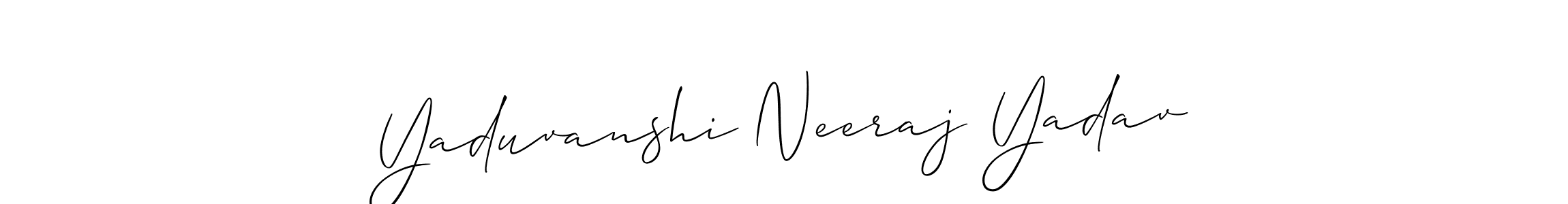 How to make Yaduvanshi Neeraj Yadav signature? Allison_Script is a professional autograph style. Create handwritten signature for Yaduvanshi Neeraj Yadav name. Yaduvanshi Neeraj Yadav signature style 2 images and pictures png