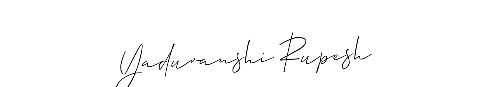 This is the best signature style for the Yaduvanshi Rupesh name. Also you like these signature font (Allison_Script). Mix name signature. Yaduvanshi Rupesh signature style 2 images and pictures png