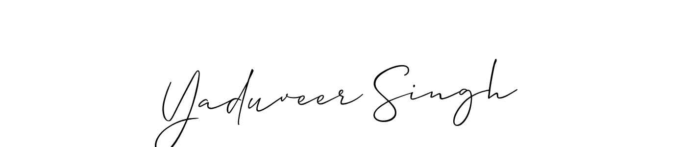 Use a signature maker to create a handwritten signature online. With this signature software, you can design (Allison_Script) your own signature for name Yaduveer Singh. Yaduveer Singh signature style 2 images and pictures png