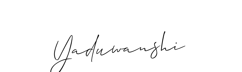 Allison_Script is a professional signature style that is perfect for those who want to add a touch of class to their signature. It is also a great choice for those who want to make their signature more unique. Get Yaduwanshi name to fancy signature for free. Yaduwanshi signature style 2 images and pictures png