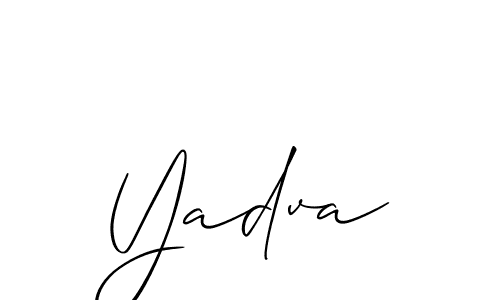 The best way (Allison_Script) to make a short signature is to pick only two or three words in your name. The name Yadva include a total of six letters. For converting this name. Yadva signature style 2 images and pictures png