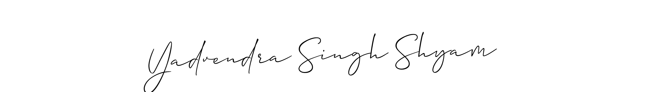 Make a beautiful signature design for name Yadvendra Singh Shyam. With this signature (Allison_Script) style, you can create a handwritten signature for free. Yadvendra Singh Shyam signature style 2 images and pictures png