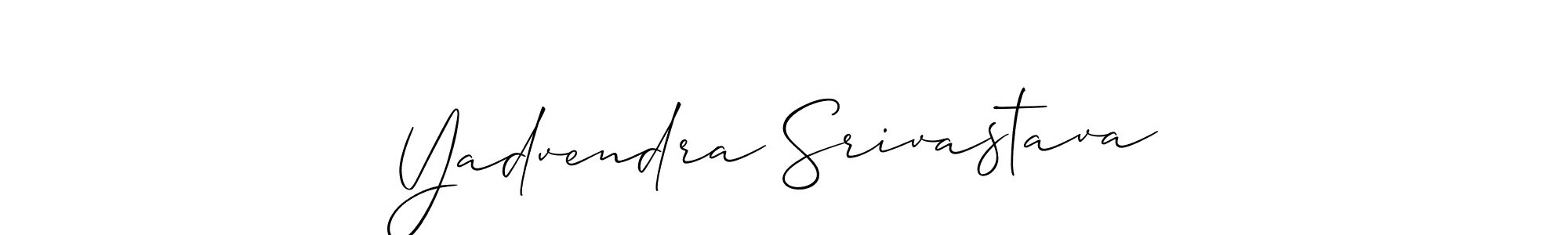Allison_Script is a professional signature style that is perfect for those who want to add a touch of class to their signature. It is also a great choice for those who want to make their signature more unique. Get Yadvendra Srivastava name to fancy signature for free. Yadvendra Srivastava signature style 2 images and pictures png