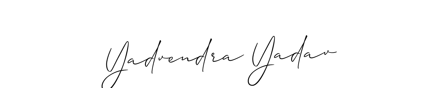 Allison_Script is a professional signature style that is perfect for those who want to add a touch of class to their signature. It is also a great choice for those who want to make their signature more unique. Get Yadvendra Yadav name to fancy signature for free. Yadvendra Yadav signature style 2 images and pictures png