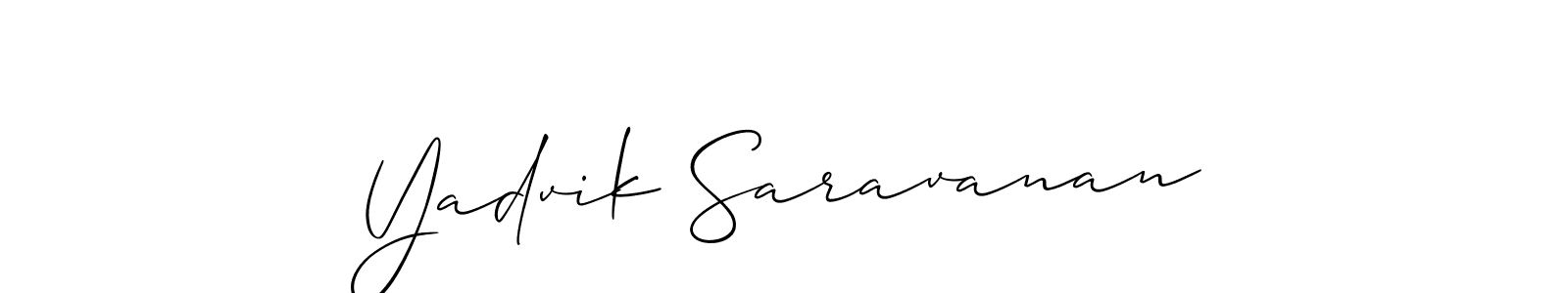 Similarly Allison_Script is the best handwritten signature design. Signature creator online .You can use it as an online autograph creator for name Yadvik Saravanan. Yadvik Saravanan signature style 2 images and pictures png