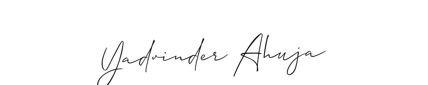 The best way (Allison_Script) to make a short signature is to pick only two or three words in your name. The name Yadvinder Ahuja include a total of six letters. For converting this name. Yadvinder Ahuja signature style 2 images and pictures png