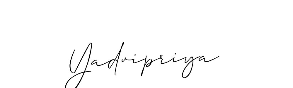 Also You can easily find your signature by using the search form. We will create Yadvipriya name handwritten signature images for you free of cost using Allison_Script sign style. Yadvipriya signature style 2 images and pictures png