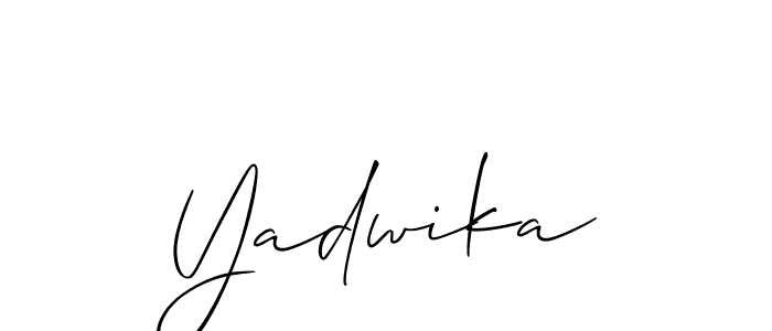 Use a signature maker to create a handwritten signature online. With this signature software, you can design (Allison_Script) your own signature for name Yadwika. Yadwika signature style 2 images and pictures png