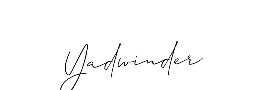 Create a beautiful signature design for name Yadwinder. With this signature (Allison_Script) fonts, you can make a handwritten signature for free. Yadwinder signature style 2 images and pictures png