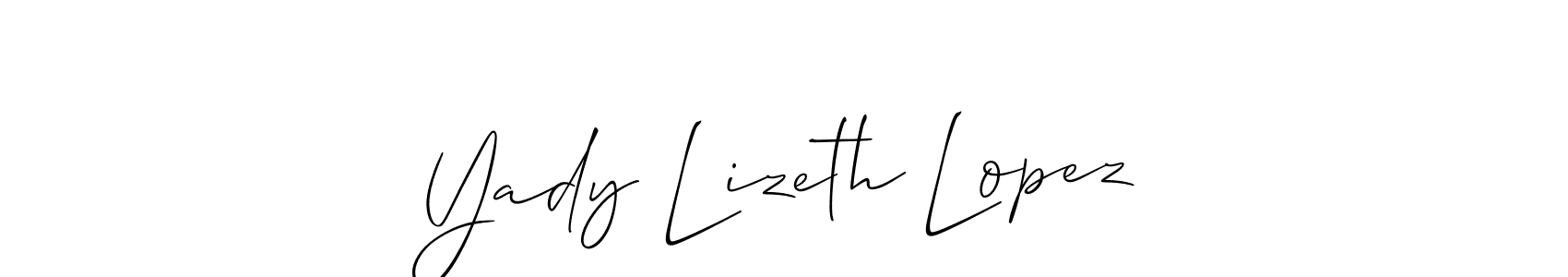 Also we have Yady Lizeth Lopez name is the best signature style. Create professional handwritten signature collection using Allison_Script autograph style. Yady Lizeth Lopez signature style 2 images and pictures png