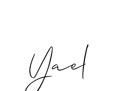 The best way (Allison_Script) to make a short signature is to pick only two or three words in your name. The name Yael include a total of six letters. For converting this name. Yael signature style 2 images and pictures png