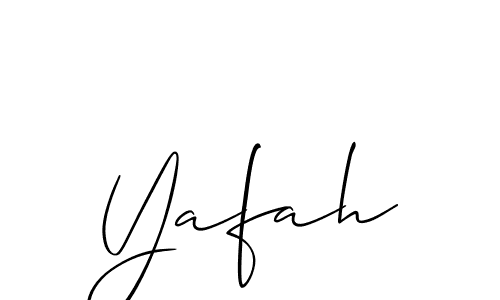 Design your own signature with our free online signature maker. With this signature software, you can create a handwritten (Allison_Script) signature for name Yafah. Yafah signature style 2 images and pictures png