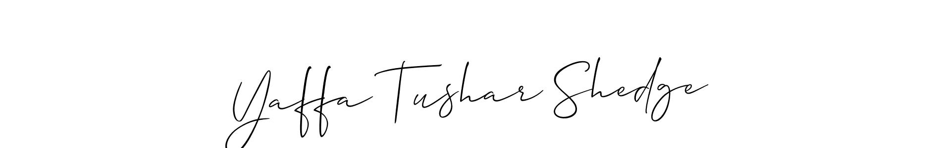 This is the best signature style for the Yaffa Tushar Shedge name. Also you like these signature font (Allison_Script). Mix name signature. Yaffa Tushar Shedge signature style 2 images and pictures png