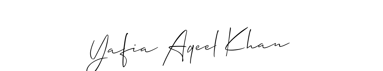 Make a beautiful signature design for name Yafia Aqeel Khan. Use this online signature maker to create a handwritten signature for free. Yafia Aqeel Khan signature style 2 images and pictures png