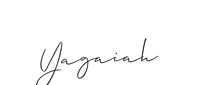 Design your own signature with our free online signature maker. With this signature software, you can create a handwritten (Allison_Script) signature for name Yagaiah. Yagaiah signature style 2 images and pictures png