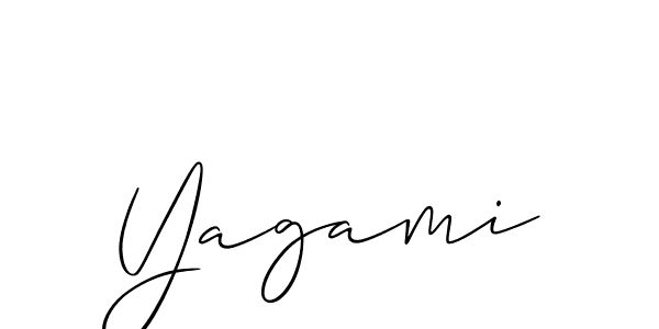 Design your own signature with our free online signature maker. With this signature software, you can create a handwritten (Allison_Script) signature for name Yagami. Yagami signature style 2 images and pictures png