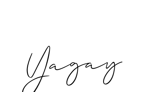 Use a signature maker to create a handwritten signature online. With this signature software, you can design (Allison_Script) your own signature for name Yagay. Yagay signature style 2 images and pictures png