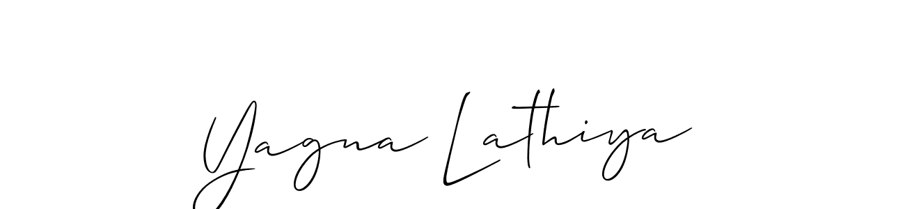 How to make Yagna Lathiya signature? Allison_Script is a professional autograph style. Create handwritten signature for Yagna Lathiya name. Yagna Lathiya signature style 2 images and pictures png