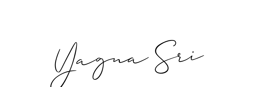 Make a beautiful signature design for name Yagna Sri. With this signature (Allison_Script) style, you can create a handwritten signature for free. Yagna Sri signature style 2 images and pictures png
