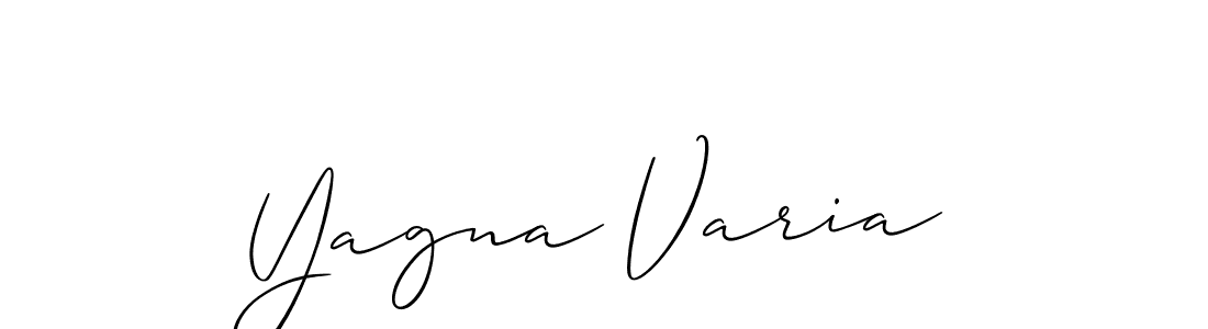 Design your own signature with our free online signature maker. With this signature software, you can create a handwritten (Allison_Script) signature for name Yagna Varia. Yagna Varia signature style 2 images and pictures png