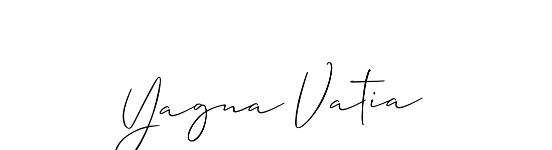 Use a signature maker to create a handwritten signature online. With this signature software, you can design (Allison_Script) your own signature for name Yagna Vatia. Yagna Vatia signature style 2 images and pictures png