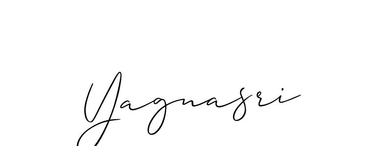 The best way (Allison_Script) to make a short signature is to pick only two or three words in your name. The name Yagnasri include a total of six letters. For converting this name. Yagnasri signature style 2 images and pictures png