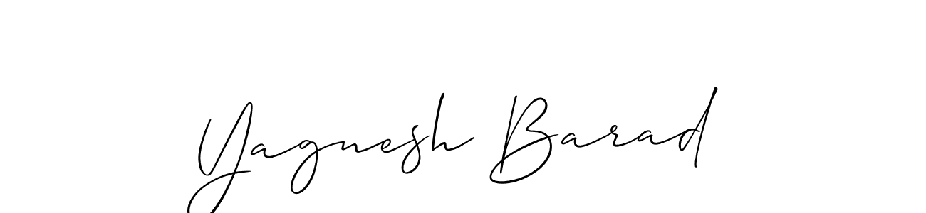 Allison_Script is a professional signature style that is perfect for those who want to add a touch of class to their signature. It is also a great choice for those who want to make their signature more unique. Get Yagnesh Barad name to fancy signature for free. Yagnesh Barad signature style 2 images and pictures png