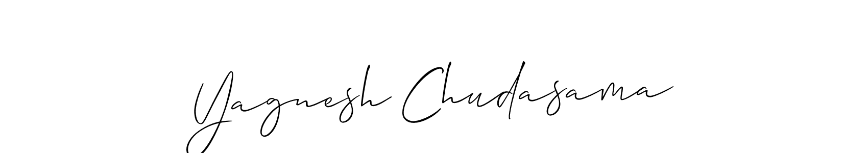 Make a short Yagnesh Chudasama signature style. Manage your documents anywhere anytime using Allison_Script. Create and add eSignatures, submit forms, share and send files easily. Yagnesh Chudasama signature style 2 images and pictures png