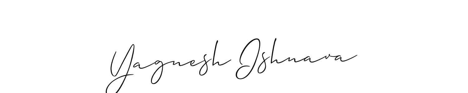 Create a beautiful signature design for name Yagnesh Ishnava. With this signature (Allison_Script) fonts, you can make a handwritten signature for free. Yagnesh Ishnava signature style 2 images and pictures png