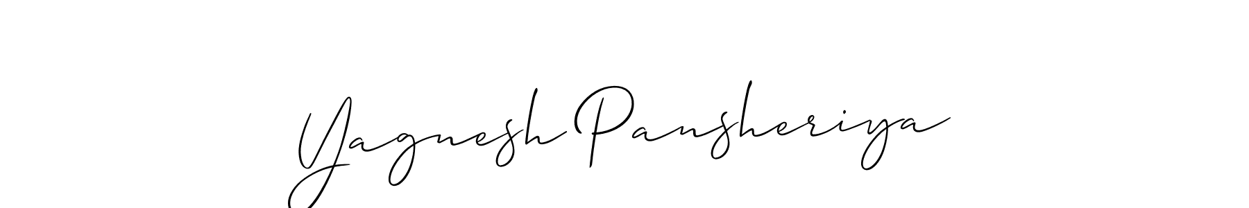 How to make Yagnesh Pansheriya name signature. Use Allison_Script style for creating short signs online. This is the latest handwritten sign. Yagnesh Pansheriya signature style 2 images and pictures png
